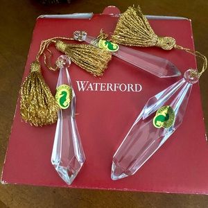 Waterford Crystal Prism Drop Ornament Trio
